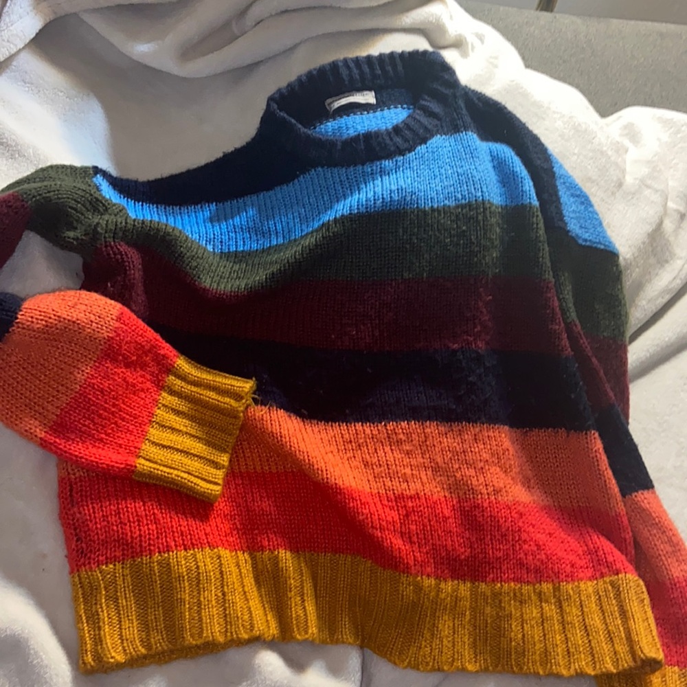 UO Kari Rainbow Striped Oversized Sweater